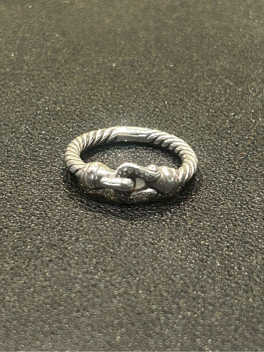 David Yurman Sterling Silver Cable Buckle Ring 925
